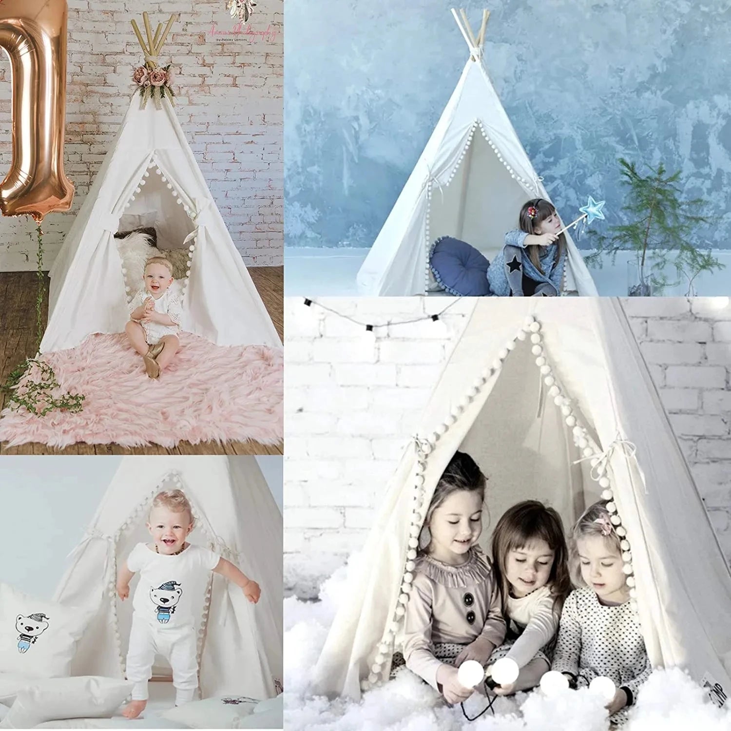 Portable Kid Tent 1.6M Children's Play House Wigwam Teepee Tipi Toddler