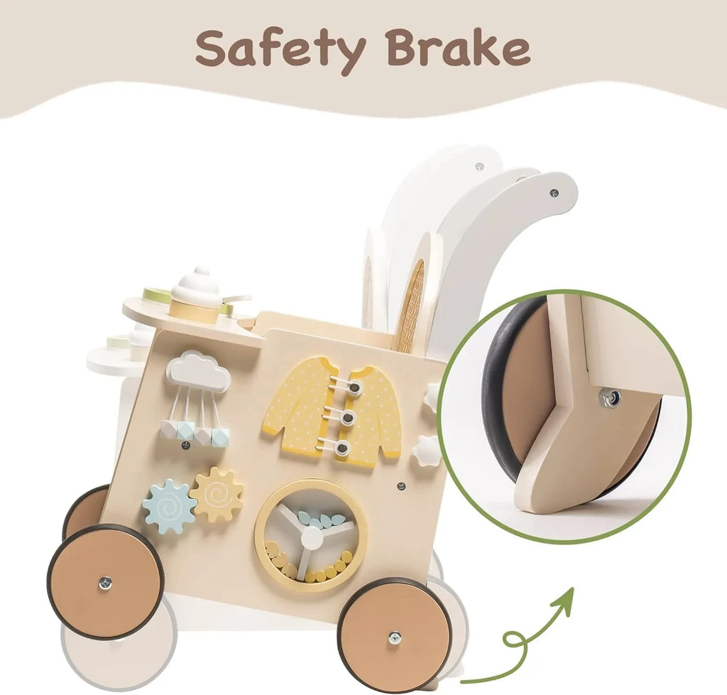 Wooden Baby Push Walker Montessori Push Walker Natural Sustainable Choice for First Steps Motor Skills Toddlers