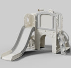 9 in 1 Toddler Slide, Kid Slide for Toddlers Age 1-3 with Ring Toss, Basketball Hoop, and Telescope, Playset Playground