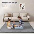 2cm Thick Memory Foam Playpen Mat With Non-slip Bottom For Living Room Soft Velvet Minimalist Carpet Kids Rugs