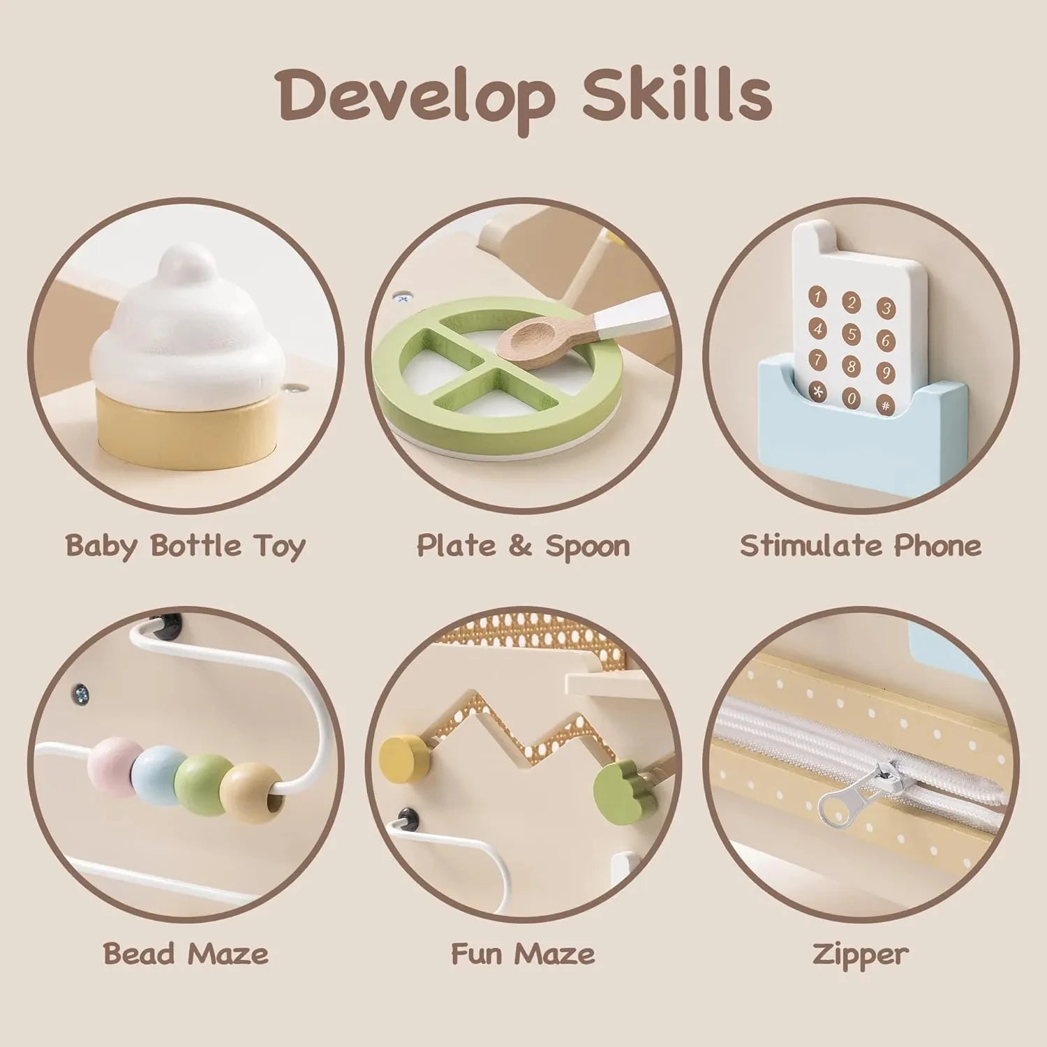 Wooden Baby Push Walker Montessori Push Walker Natural Sustainable Choice for First Steps Motor Skills Toddlers