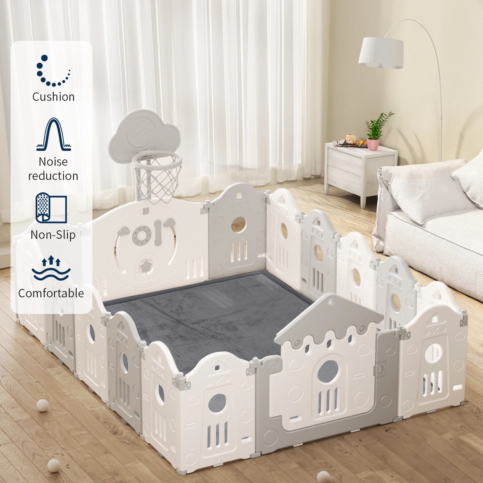 2cm Thick Memory Foam Playpen Mat With Non-slip Bottom For Living Room Soft Velvet Minimalist Carpet Kids Rugs