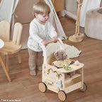 Wooden Baby Push Walker Montessori Push Walker Natural Sustainable Choice for First Steps Motor Skills Toddlers