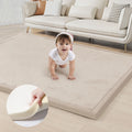 2cm Thick Memory Foam Playpen Mat With Non-slip Bottom For Living Room Soft Velvet Minimalist Carpet Kids Rugs