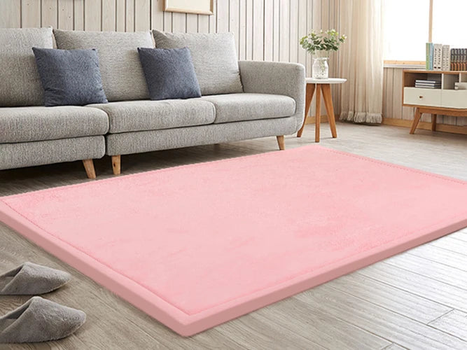 2cm Thick Memory Foam Playpen Mat With Non-slip Bottom For Living Room Soft Velvet Minimalist Carpet Kids Rugs
