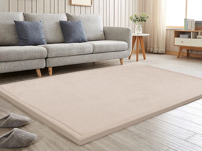 2cm Thick Memory Foam Playpen Mat With Non-slip Bottom For Living Room Soft Velvet Minimalist Carpet Kids Rugs