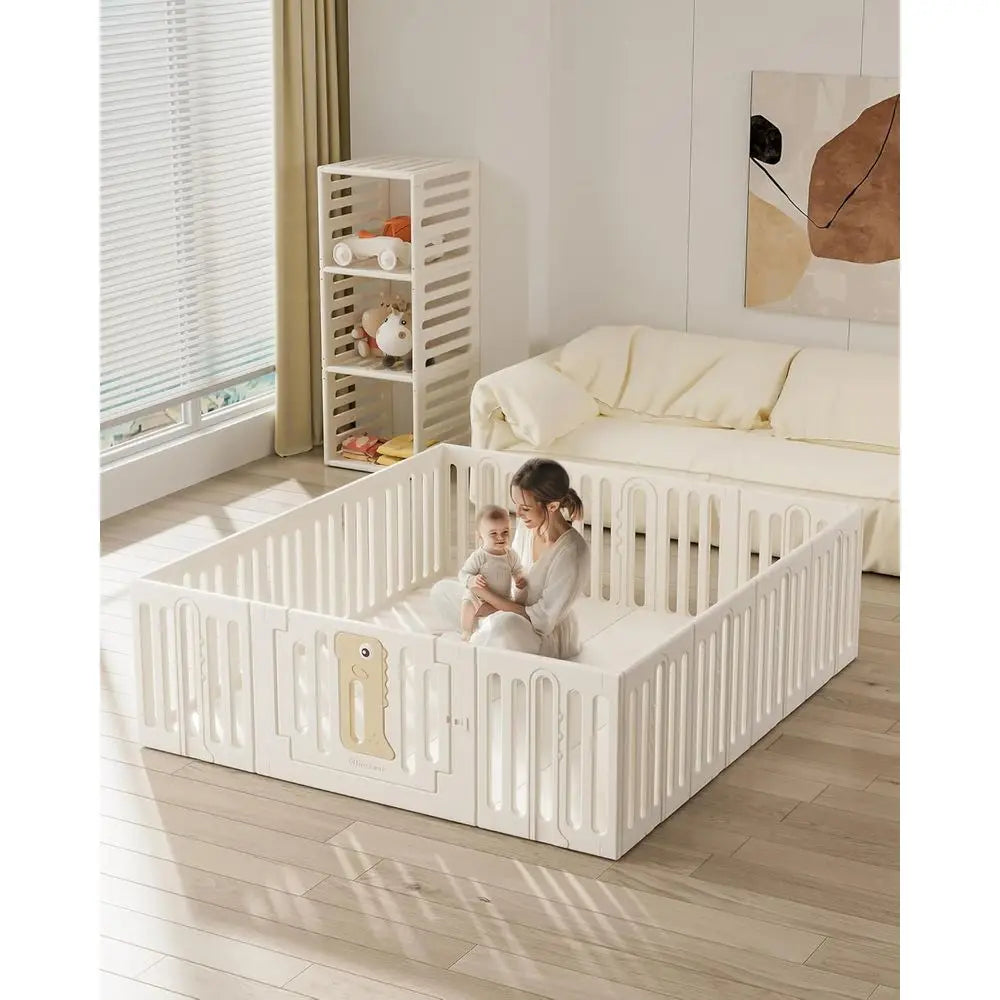 Infant Play Yard, Durable Plastic Playpen for 0-3 Years Olds, 71 x 59 Safe Play Area, Indoor/Outdoor Baby Fence