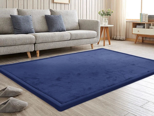 2cm Thick Memory Foam Playpen Mat With Non-slip Bottom For Living Room Soft Velvet Minimalist Carpet Kids Rugs