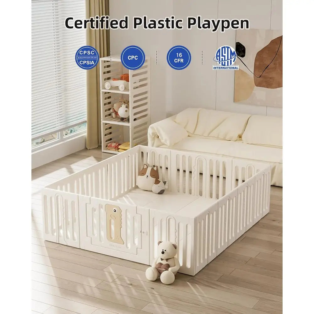 Infant Play Yard, Durable Plastic Playpen for 0-3 Years Olds, 71 x 59 Safe Play Area, Indoor/Outdoor Baby Fence